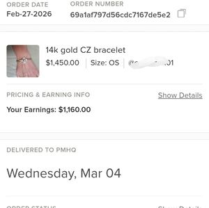 Sold!!! 14k gold CZ bracelet